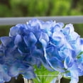 thumbnail image 2 of Enova Home Artificial Real Touch Hydrangea Flower Arrangement in Clear Glass Vase with Plastic Pearl (Blue), 2 of 4