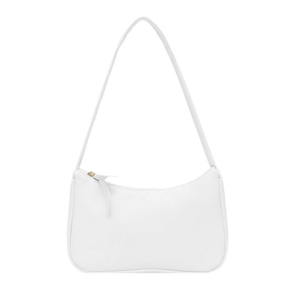 YFMHA Simple Elegant Women Unisex Small Shoulder Bag Pure Color Sling Handbags (White)
