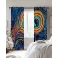 thumbnail image 4 of Peacock Feather Eye Blackout Curtains for Bedroom Living Room Darkening Curtains 63 Inches Long Abstract Colorful Window Curtain 2 Panels Set Thermal Insulated Window Treatment Grommet Drapes 52"x63", 4 of 9
