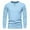 Sky Blue, variant on IYTR Mens Linen Shirts Fall/Winter Fashion Solid Color Long Sleeve Sweater Slim Fitness Athletic Tops Shirts Casual Button-Up V-Neck Navy XXXL