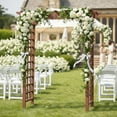 thumbnail image 5 of Olurrisa Wooden Arbor 86*63*18 inch, Wedding Arch for Ceremony, Wood Trellis for Plant Climbing, Christmas Decor Pergola for Garden Backyard, 5 of 10