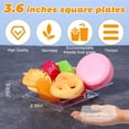 thumbnail image 2 of 100 Pcs Clear Plastic Dessert Plates, 3.6 x 3.6 inches Small Dessert Plates Clear Plastic Square Plates Disposable Cake Plates Appetizer Plates Bulk for Dessert Parties Wedding Reception(Clear), 2 of 7