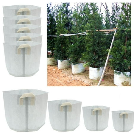 Smart Pot - 5 Pack Fiber Polyester Fabric Grow Bags Smart Pots Container 5 15 50 80 Gallon
