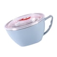 thumbnail image 4 of Milisten Stainless Steel Noodle Bowl with Handle and Lid Soup Bowls Food Insulation Container (Blue, Random Lid Color), 4 of 5