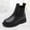Black, variant on Xfvqtps Girls Chelsea Boots Plush Lined Winter Warm Side Zipper Elastic Ankle High Leather Fashion Martin Boots Black