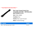 thumbnail image 2 of Rear Lower Forward Control Arm - Compatible with 2006 - 2009 Mercedes-Benz CLK350 3.5L V6 2007 2008, 2 of 2