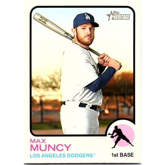 2022 Topps Heritage Max Muncy 368 Baseball Card Los Angeles Dodgers Los Angeles Dodgers MLB Baseball Trading Card