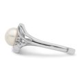 thumbnail image 3 of 925 Sterling Silver 6mm Freshwater Cultured Button Pearl Diamond Ring, 3 of 10