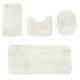 thumbnail image 2 of Juego de alfombras de baño. Fabricadas en felpa de terciopelo y espuma. Ultra absorbentes, lavables a máquina y antideslizantes para baños modernos (Blanco)., 2 of 9