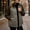 Army Green, variant on Women's Stand Collar Quilted Puffer Jacket Cable Knit Raglan Sleeve Zip‑Up Coat With Drawstring Hem Side Pockets Black XL