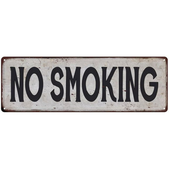 NO SMOKING Vintage Look Rustic 6x18 Metal Sign Chic Retro 206180035083