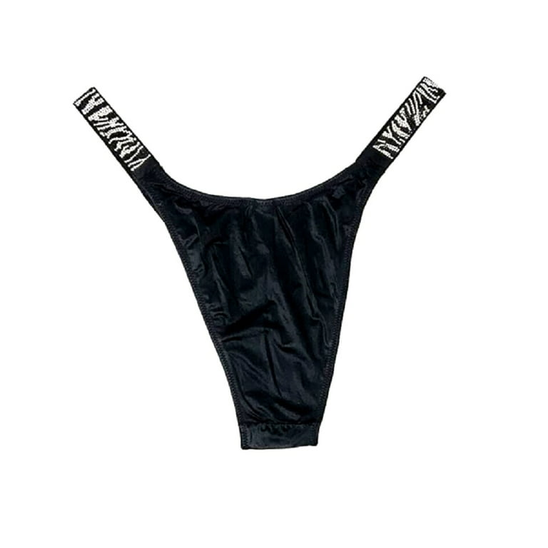 Victoria's Secret Very Sexy Bombshell Shine Brazilian Panty Black Tiger  Rhinestone Strap Size X-Small NWT 