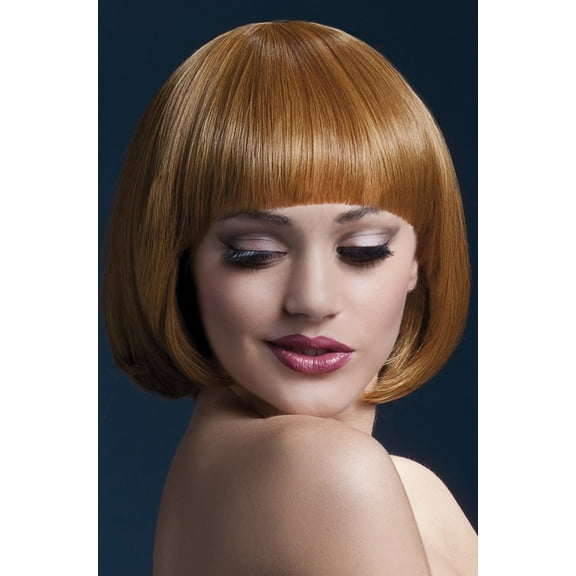 26" Auburn Fever Mia Short Bob with Fringe Women Adult Halloween Wig Costume Accessory - One Size