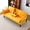 Yellow + 2 Seat, variant on Foldable Multifunctional Cotton & Linen Sofa Bed - Foldable, Cup Holders & Side Storage, Instant Switch for Living Room & Bedroom,DARK GREY