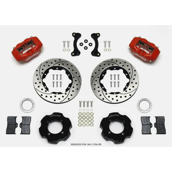 Wilwood Forged Dynalite Front Hat Kit 11.00in Drilled Red 95-05 Miata