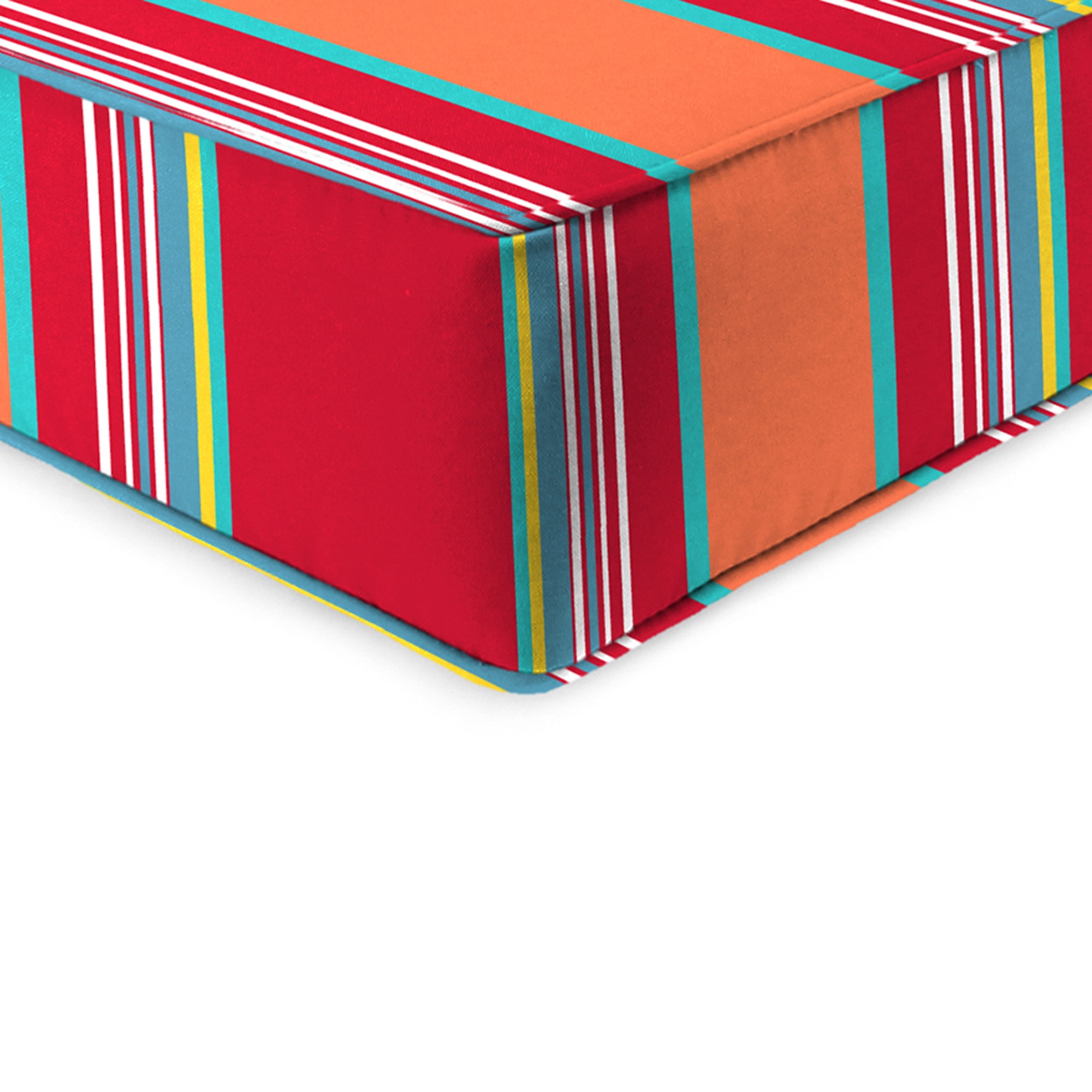 Jordan Manufacturing 48" x 24" Mulberry Red Stripe Rectangular Outdoor Deep Seat Chair Cushion Set with Welt
