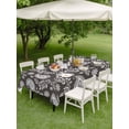 thumbnail image 3 of Outdoor Tablecloth with Umbrella Hole and Zipper, Grey Paisley Rectangle Table Cloth 52x70 Inch Waterproof Tablecloth, Ethnic Vintage Floral Botanical Abstract Picnic Table Cover for Patio Camping, 3 of 7