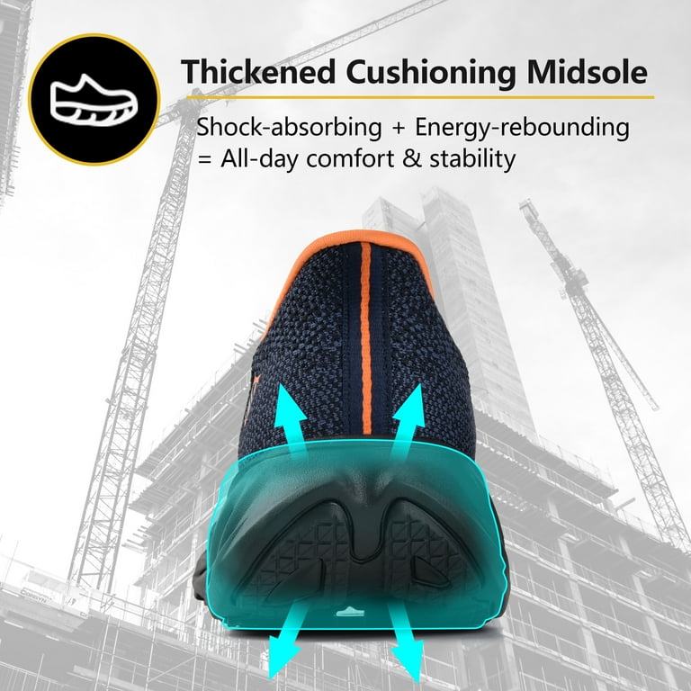 【soooo 】RESISTANT SWIFT SUYSTEX Hands Free Slip On Steel Toe Shoes Indestructible