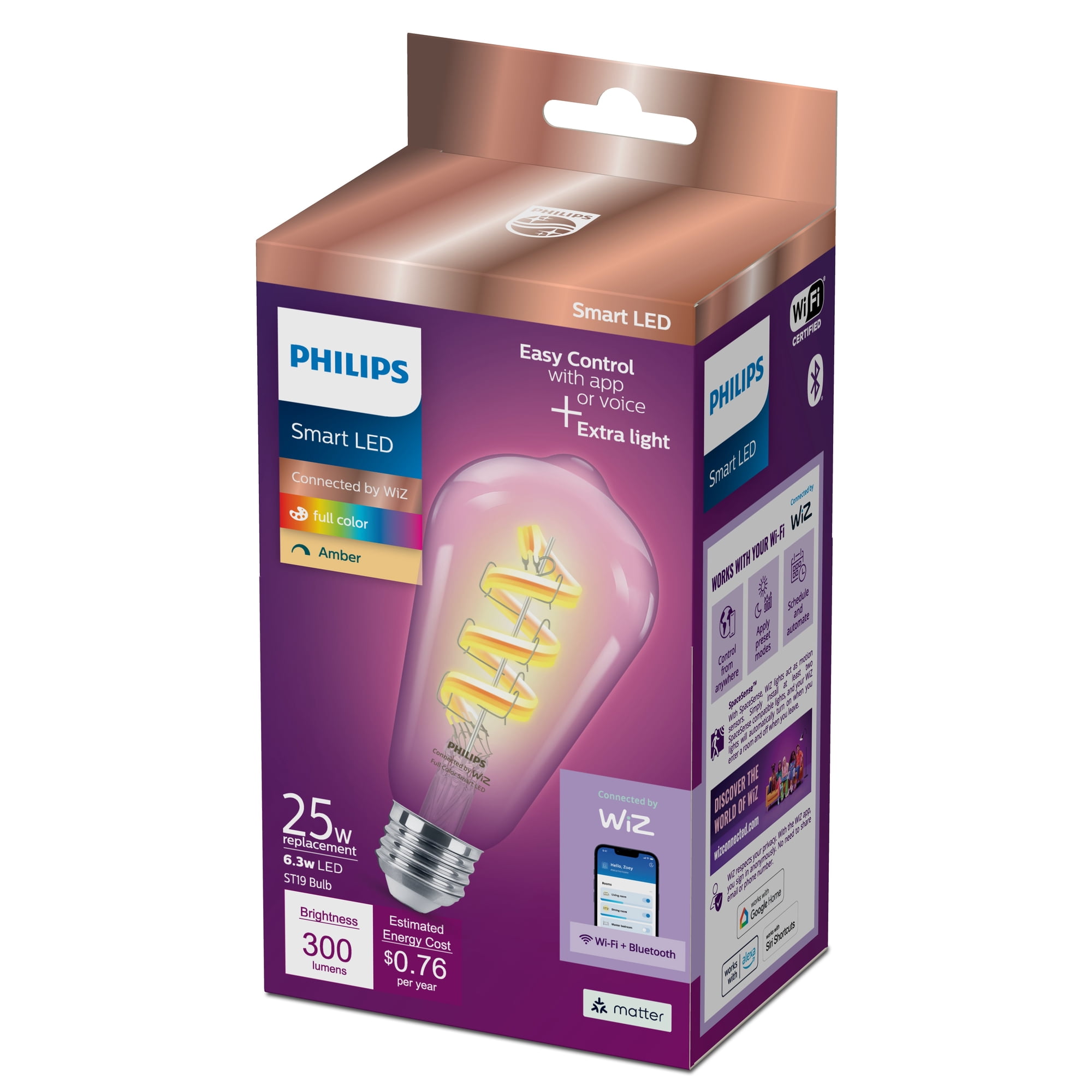 Philips Smart 25W Clear Color Filament ST19 1P