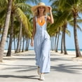 thumbnail image 4 of Women Wide Leg Overalls Adjustable Strap Casual Cargo Jumpsuit Loose Fit Romper with Pockets Breathable Lightweight Summer One Piece Versatile Daily Wear, 4 of 6