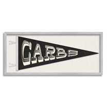 Stupell Carbs Pennant Banner Kitchen Food & Beverage Painting Gray Framed Art Print Wall Art