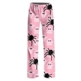 thumbnail image 6 of Halloween Pajamas Women Stretch Lounge Pants Comfy Drawstring Printed Wide Leg Trousers Halloween Pantscasual Elastic Waist, 6 of 6