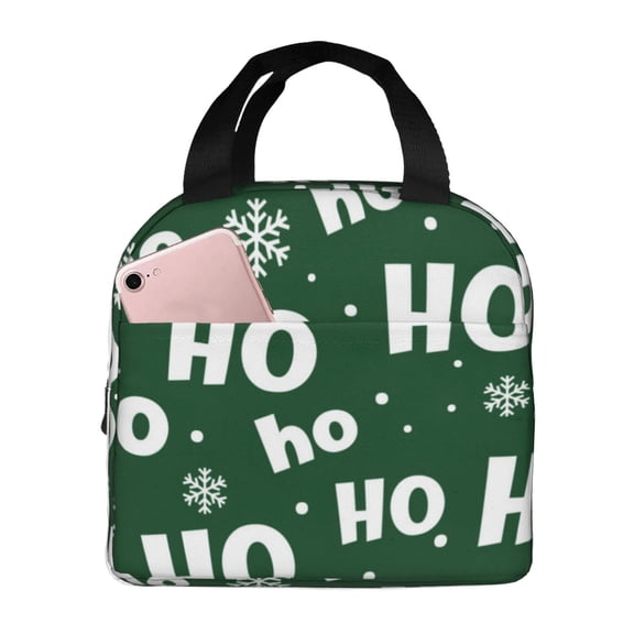 Vsdgher Ho Ho Ho A Lunch Bag, Lunch Box for Women Adult Men, Lunch Tote Insulated Cooler Lunch Container for Work/Office/Picnic/Travel