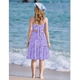 thumbnail image 2 of Arshiner Girls Tie Back Dress Spaghetti Strap Ruffle Hem Casual Summer Beach Sundress with Pockets, 2 of 6