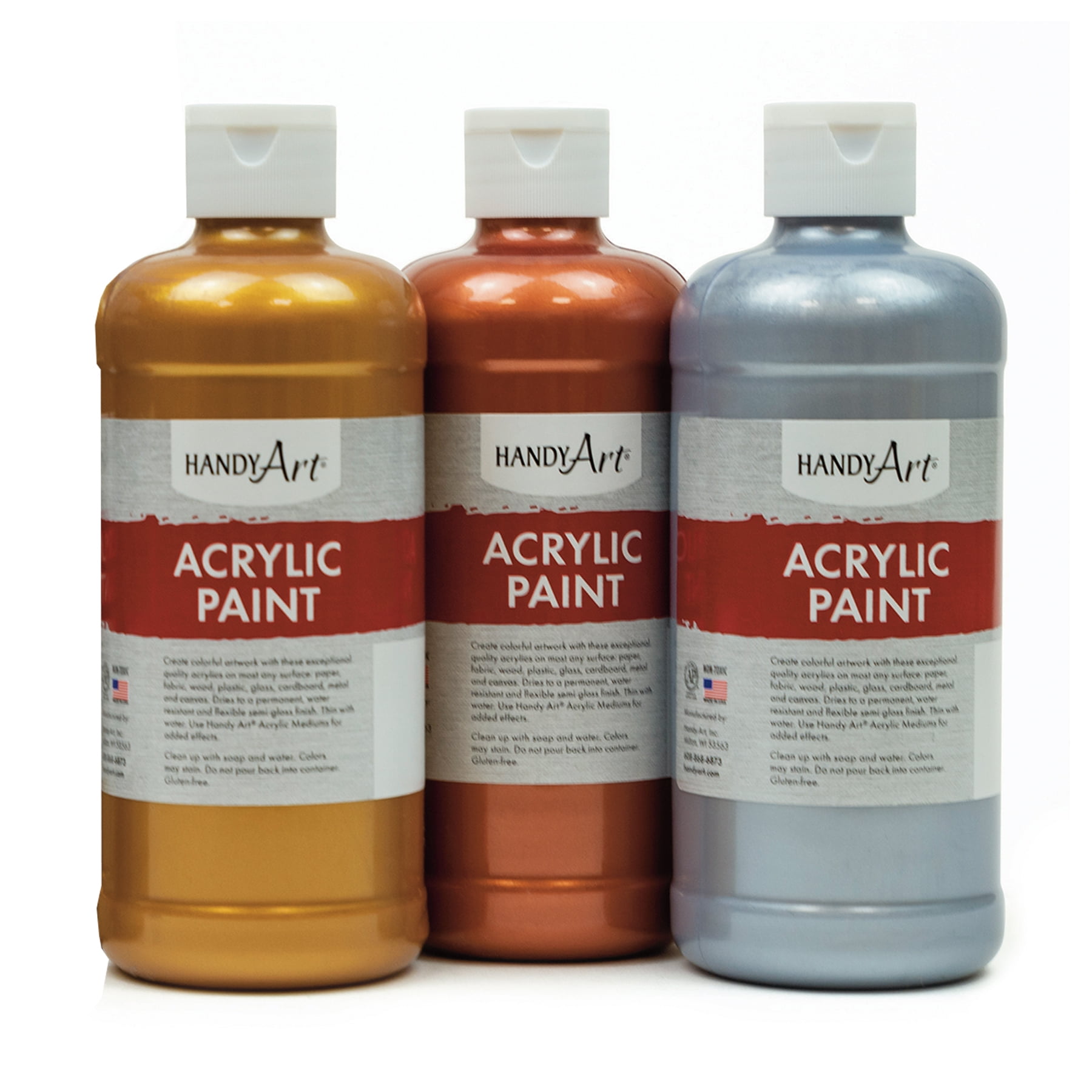 Handy Art Metallic Acrylic Paint, 16 oz, Set of 5