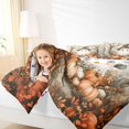 thumbnail image 3 of Manfei Watercolor Witch Hat Ghost Twin Comforter Sets 2pcs, Autumn Pumpkin Happy Halloween Bedding Set, Orange Brown Beige,Reversible,1 Comforter and 1 Pillowcase, 3 of 6