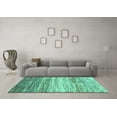 thumbnail image 3 of Ahgly Company Machine Washable Indoor Rectangle Abstract Turquoise Blue Contemporary Area Rugs, 8' x 10', 3 of 4
