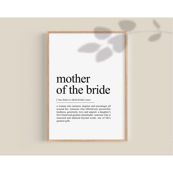 Mother Of The Bride Gift, Wedding Gift, Mom, Bridal Shower Gifts, Mother Of Bride Gift, Bridal Party Gift Home Decor, 8x12 UNFRAMED