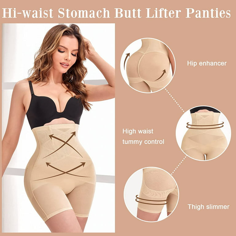 Seamless High Waist Cincher Long Leg Shaper, Firm Control Flatten Tummy,  Fullness Women Thigh Slimmer