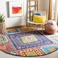 thumbnail image 2 of SAFAVIEH Aspen Mia Geometric Diamonds Wool Area Rug, Blue/Multi, 9' x 9' Round, 2 of 5