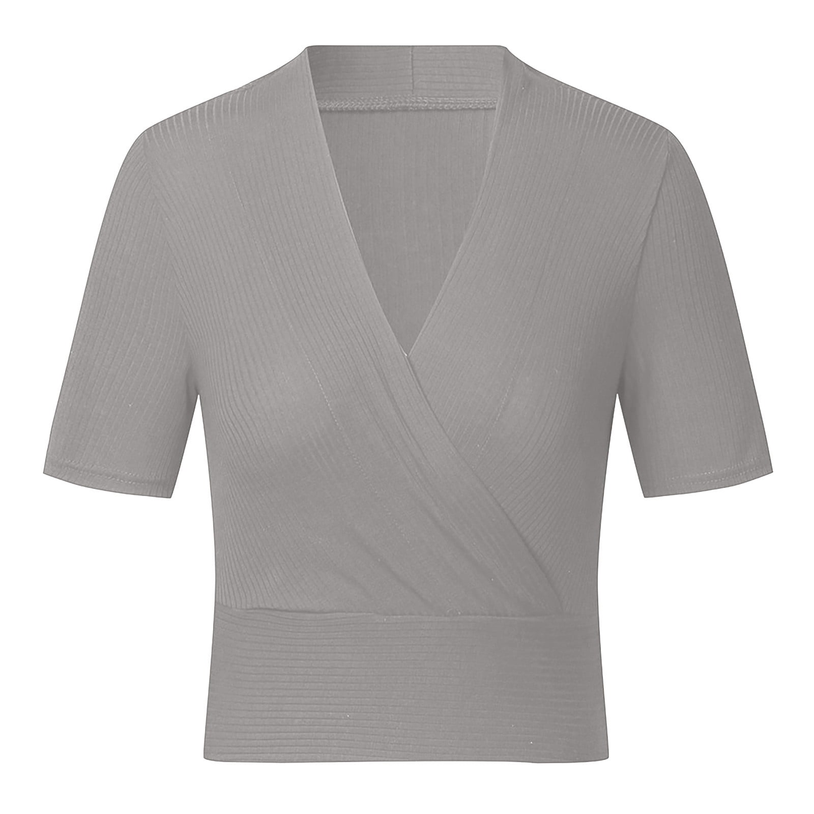 QLEICOM Women's Cross Wrap Ruched Plunge Sexy Deep V Neck