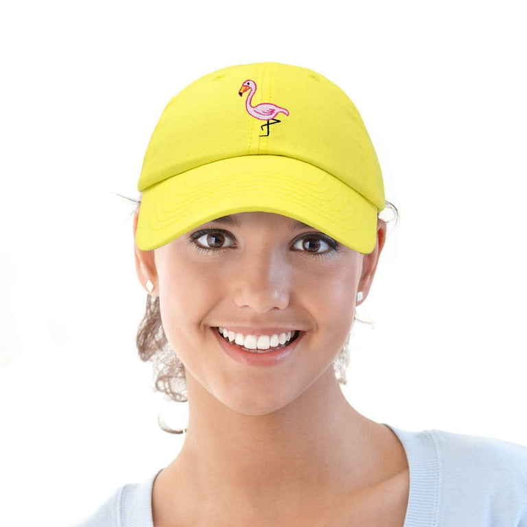 DALIX Flamingo Hat Women's Baseball Cap in Minion Yellow