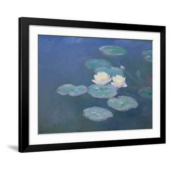 Waterlilies, Evening, Botanical Framed Art Print Wall Art by Claude Monet Sold by Art.Com