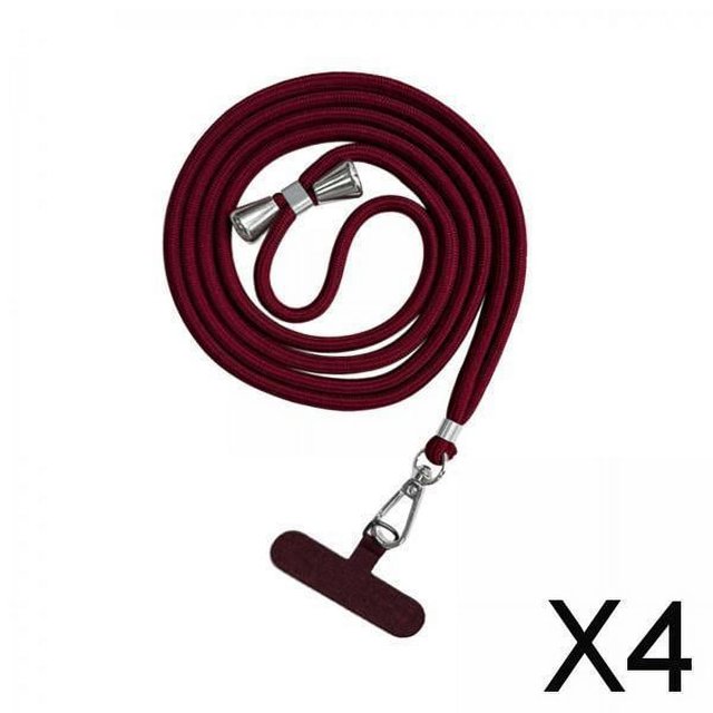 4xPhone Lanyard Crossbody De Lengüeta De Seguridad Para Senderismo Escalada Ciclismo Borgoña 4 piezas
