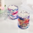 thumbnail image 5 of 2 Pack Qtip Holder Dispenser Floral Flowers with Leaves Clear Plastic Storage Apothecary Jars for Cotton Swabs Balls Pads Floss, 5 of 7