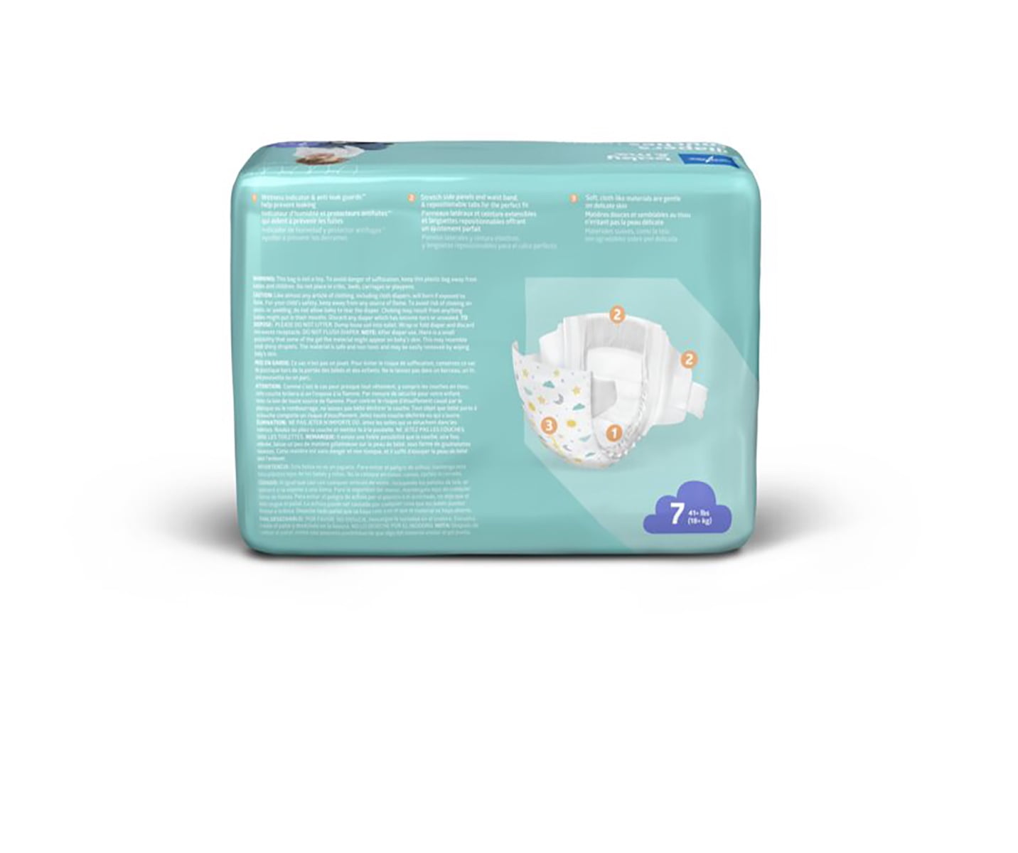 Medline Disposable Baby Diapers, Size 7 (41+ LBS), Case of 200