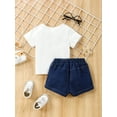 thumbnail image 4 of Lairauiy 6M-3T Boys 4th of July Shorts Sets Short Sleeve Letter Print Tops Star Stripe Print Shorts Sets, 4 of 9