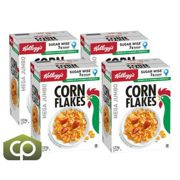 Kellogg's Corn Flakes - 1,22 kg Flocons de Maïs Grillés au Four Classiques (4/caisse)