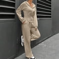 thumbnail image 2 of Timegard Womens Sets 2 Piece Sweatsuits Zip up Hooded Long Sleeve Jackets Drawstring Wide Leg Pants with Pockets Outfits, 2 of 6