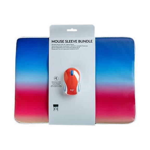Logitech Wireless Mini Mouse M187 & 14" Sleeve Bundle - Blue Sunset
