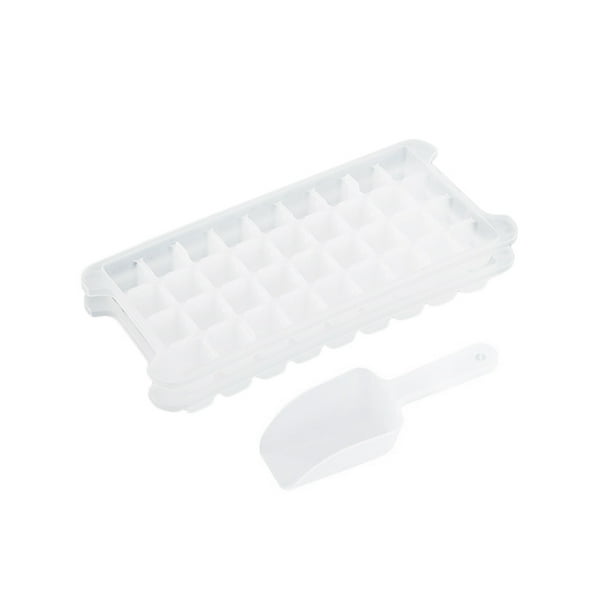 2 Pack Ice Cube Trays Container Storage with Holder Tray and Scoop with
