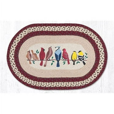 Capitol Importing 65-501BW 20 x 30 in. Birds on a Wire Oval Patch Rug