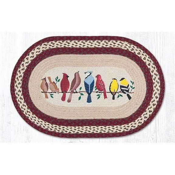 Capitol Importing 65-501BW 20 x 30 in. Birds on a Wire Oval Patch Rug