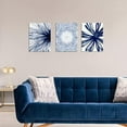 thumbnail image 3 of Flower Wall Art Navy Blue Wall Art Blue and White Floral Painting Print Botanical Picture Print Abstract Nature Plant Artwork Watercolor Floral Picture Print for Home Decor 12x16inchx3pcs, 3 of 7