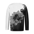 thumbnail image 5 of TQWQT Womens Plus Size Tops Fall Spring Floral Top V Neck Womens Plus Size Tops Long Sleeve Dressy Casual Graphic Tees Plus Size Womens Clothes Dark Gray 3XL, 5 of 6