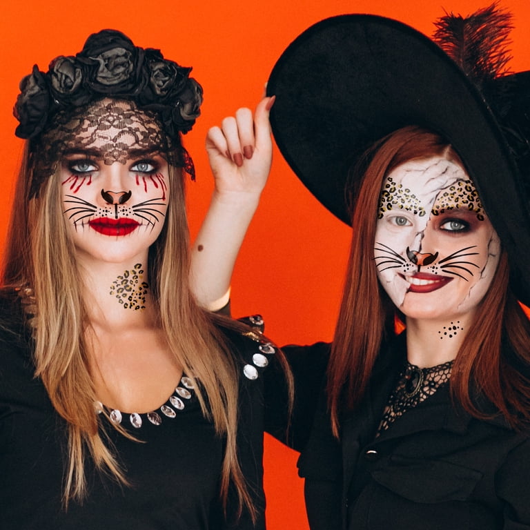 Pack De 4 Tatuajes Temporales De Leopardo Para Cara – Perfectos Para Halloween Y Carnaval
